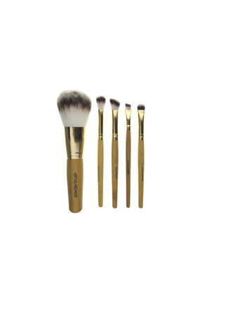 Pinceau de maquillage en bois doré set brosse d'alimentation paupière brosse brosse ombrage brosse brosse
