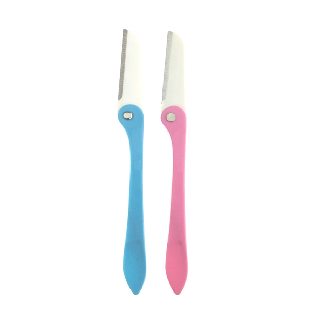 Rasoir à sourcils et shaper à sourcils pour femme (bleu rose)